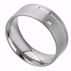 6mm Princess Cut Diamond Set Wedding Band