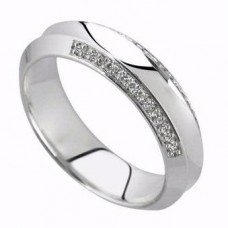6mm Court Shaped Bevelled Edge Diamond Set Band