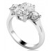 Simple Cushion & Round Diamond Trilogy Ring