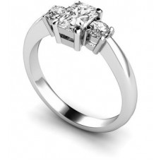 Elegant Radiant & Round Diamond Trilogy Ring