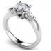Modern Round & Baguette Diamond Trilogy Ring