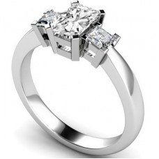 Simple Radiant & Princess Diamond Trilogy Ring