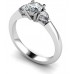 Modern Round & Pear Diamond Trilogy Ring