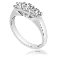 Modern Round Diamond Trilogy Ring
