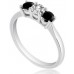 Round Black And White Diamond Trilogy Ring