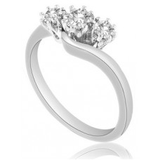 Crossover Round Diamond Trilogy Ring