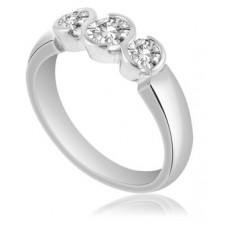 Stylish Round Diamond Trilogy Ring