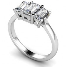 Classic Emerald Diamond Trilogy Ring
