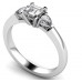 Elegant Asscher & Pear Diamond Trilogy Ring