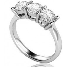 Classic Round Diamond Trilogy Ring
