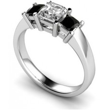 Princess Black And White Diamond Trilogy Ring