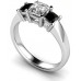 Princess Black And White Diamond Trilogy Ring