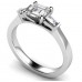 Elegant Asscher & Baguette Diamond Trilogy Ring