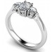 Elegant Cushion & Round Diamond Trilogy Ring