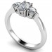 Simple Oval & Round Diamond Trilogy Ring