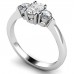 Simple Cushion & Round Diamond Trilogy Ring