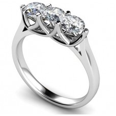 Crossover Round Diamond Trilogy Ring