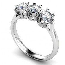 Modern Round Diamond Trilogy Ring