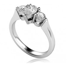Modern Pear & Round Diamond Trilogy Ring
