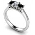 Princess Black And White Diamond Trilogy Ring