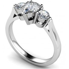 Stylish Pear & Round Diamond Trilogy Ring