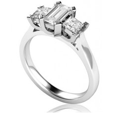 Classic Emerald & Princess Diamond Trilogy Ring