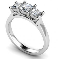 0.30ct I1/g Princess Diamond Trilogy Ring