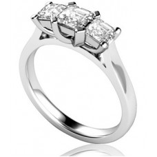 Traditional Asscher Diamond Trilogy Ring