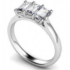 Classic Emerald Diamond Trilogy Ring