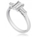 Modern Emerald & Baguette Diamond Trilogy Ring