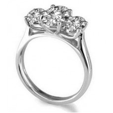 Elegant Oval Diamond Trilogy Ring