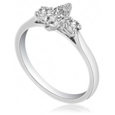 Marquise & Round Diamond Trilogy Ring