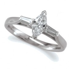 Modern Marquise & Baguette Diamond Trilogy Ring