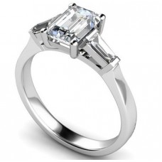 0.50ct Vs2/g Emerald Diamond Trilogy Ring