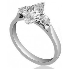 Unique Marquise & Pear Diamond Trilogy Ring