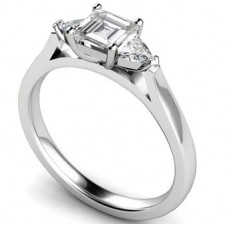 Modern Asscher & Trillian Diamond Trilogy Ring
