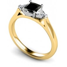 Princess/trillian Black And White Diamond Trilogy Ring