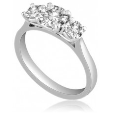 1.03ct Si/fg Round Diamond Trilogy Ring