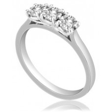 0.75ct Vs/fg Round Diamond Trilogy Ring