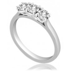 0.90ct Si/fg Round Diamond Trilogy Ring