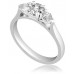 Modern Round & Pear Diamond Trilogy Ring