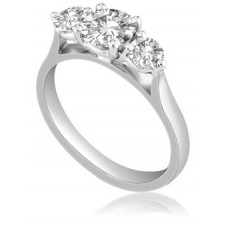0.98ct Si/fg Round Diamond Trilogy Ring