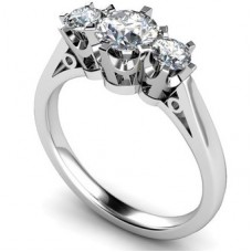 Unique Round Diamond Trilogy Ring