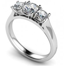 Elegant Round Diamond Trilogy Ring