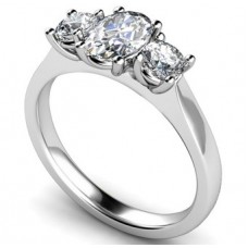 Oval & Round Diamond Trilogy Ring Oval & Round Diamond Trilogy Ring