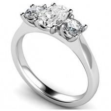 Cushion & Round Diamond Trilogy Ring