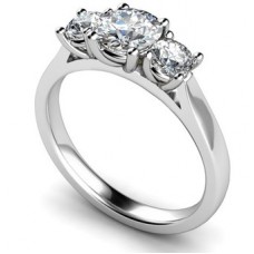 Classic Round Diamond Trilogy Ring