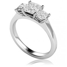 Graduated Princess Diamond Trilogy Ring