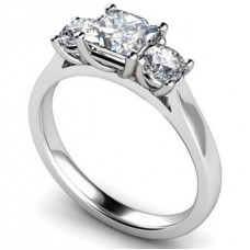 Princess & Round Diamond Trilogy Ring