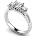 Asscher & Round Diamond Trilogy Ring